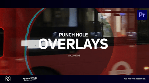 Animated Punch Hole Overlays with Geometric and Glitch Transitions