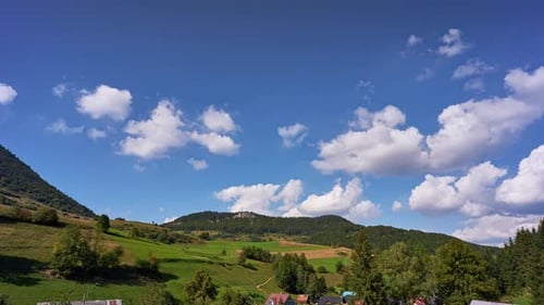 Time Lapse of Rolling Hills and Clouds