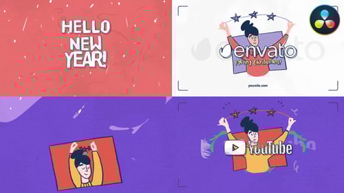 Hand-Drawn Flat Christmas Logo for DaVinci Resolve