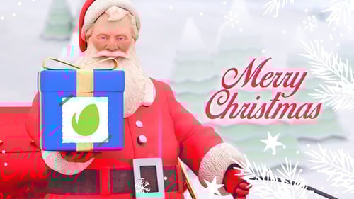 Animated Santa Sleigh Christmas Greeting with Festive Text Reveal