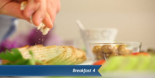 Close-Up of Breakfast Plate with Grilled Bread