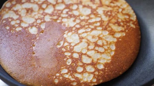 Pancake Cooking in a Skillet