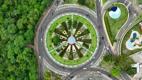 Letters Roundabout at downtown Manaus Brazil. Manaus Amazonas.