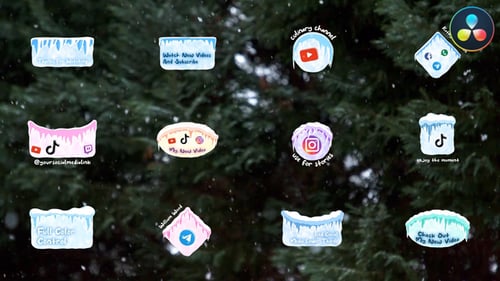 Iced Social Media Lower Thirds | DaVinci Resolve