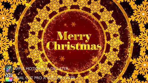 Festive Golden Snowflake Holiday Greetings and Wishes Opener