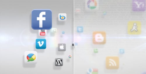 Clean Digital Social Media Icons Presentation