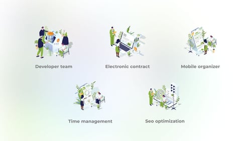 Developer Team - Isometric Illustration