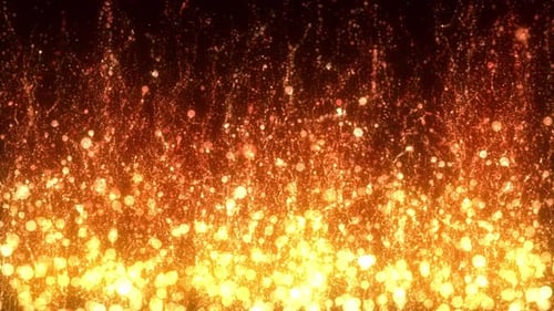 Golden Sparkling Particles Ascending Loop Background