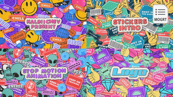 Stickers Abstract Logo Intro - MOGRT, Logo Stings ft. abstract ...