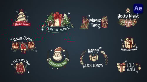 Festive Christmas and New Year Illustrated Animated Titles