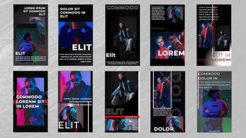 Dynamic Glitch Vertical Stories Template