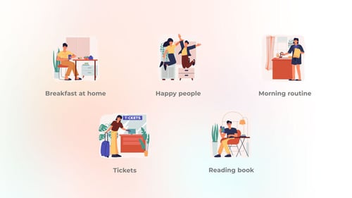 Gente feliz: concepto plano de personas sonrientes