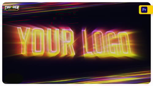 Energetic Neon Glitch Logo Reveal