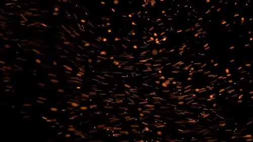 Golden Particles on Black Background
