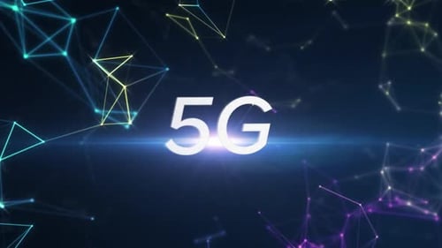 Futuristic 5G Network Technology Glowing Line Connection Animation