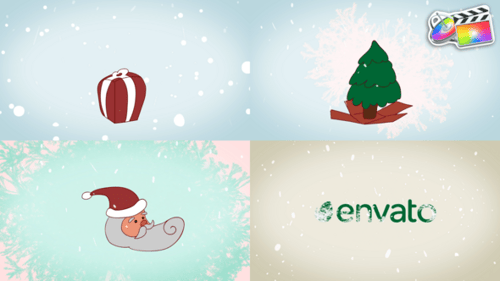 Festive Santa and Tree Morphing Logo Reveal