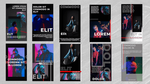 Dynamic Neon Vertical Stories with Bold Typography and Glitch Effects