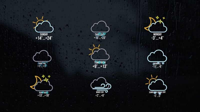 24 Animated Weather Icons, Elements ft. weather icon & rain - Envato