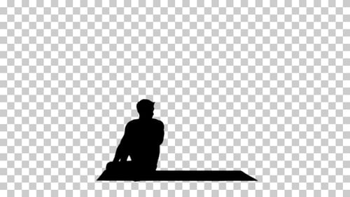 Hombre de silueta practicando, Alpha Channel