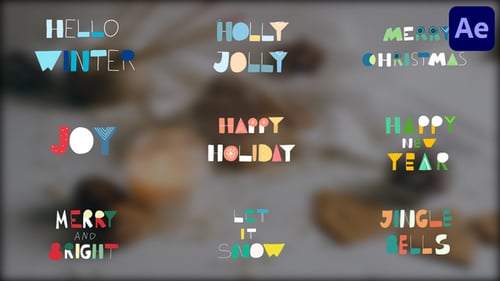 Whimsical Animated Holiday Greetings and New Year Phrases