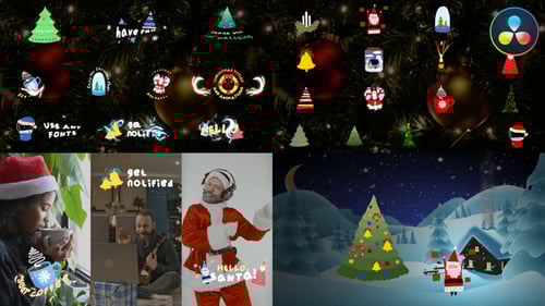Christmas Celebration Holiday Greetings Animated Graphics Pack
