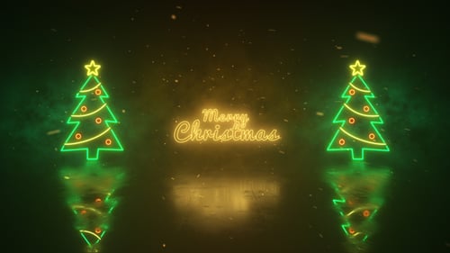 Vibrant Neon Christmas Wishes and Title Reveal