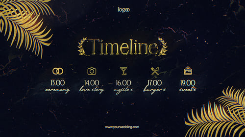 Elegant Gold Wedding Invitation Opener with Animated Flourishes