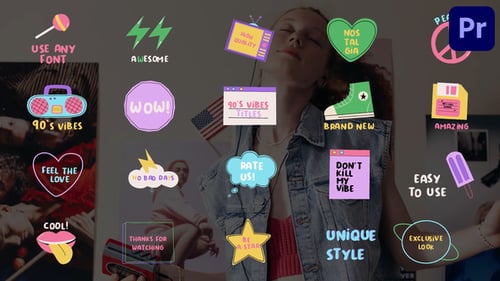 Nostalgic 90s Cartoon Style Animated Titles and Overlays