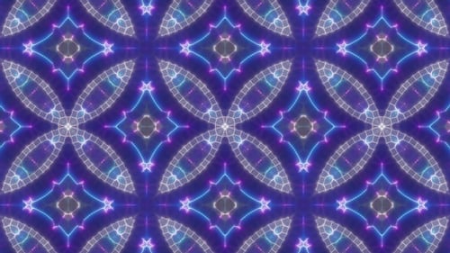 Blinking Lights Neon Kaleidoscope Background Loop 4K 05