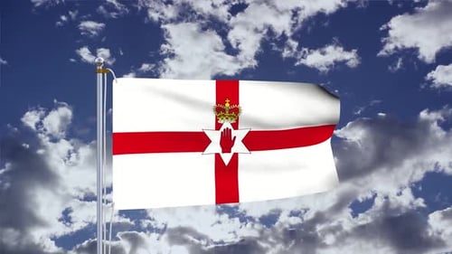 Northern Ireland Flag Waving Animation