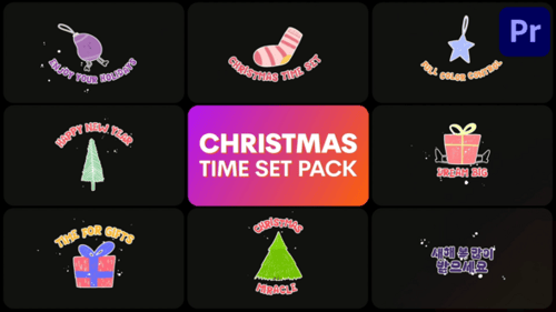 Animated Christmas and New Year Greeting Elements