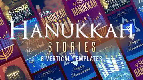 Animated Hanukkah Social Media Story Templates