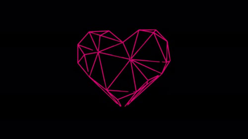 Animation fluide au néon brillant du signe du cœur. Élément de design pour une bonne Saint-Valentin.