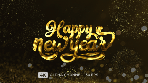 Happy New Year Text Animation with Countdown