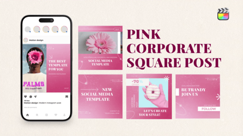 Pink Corporate Square Post