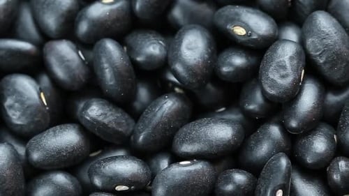 Pile of Black Beans Close-Up Shot