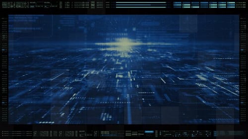 Futuristic Digital Grid Data Flow Background Loop