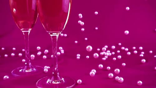 Sparkling Wine Glasses with Pearls for Celebration