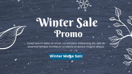 Animated Winter Holiday Sale Video with Snowy Brushstroke Transitions