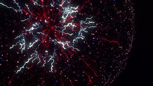 Beautiful star exploding and transforming into thousands of small objects