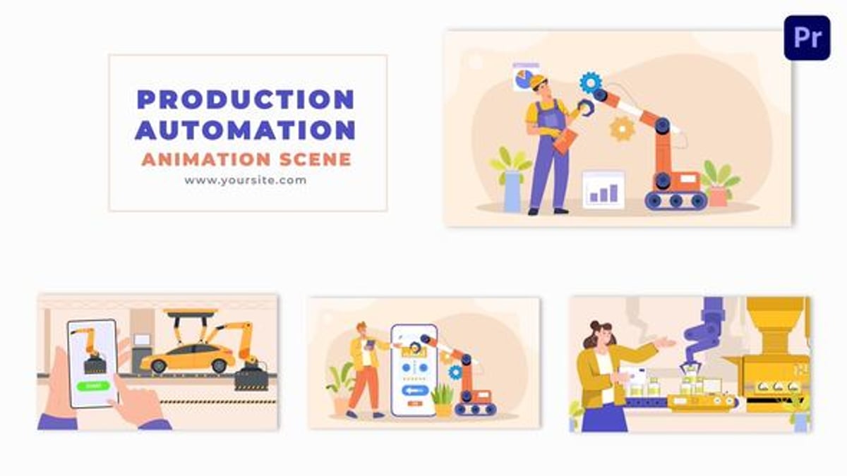 Vector 2D Design Production Automation Animation Scene, Elements ft ...