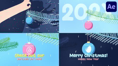 Animated Christmas Logo Reveal with Festive Ornament