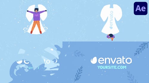 Animated Snow Angel Logo Reveal