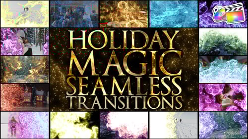 Magical Glowing Particle Transitions for Festive Holiday Videos