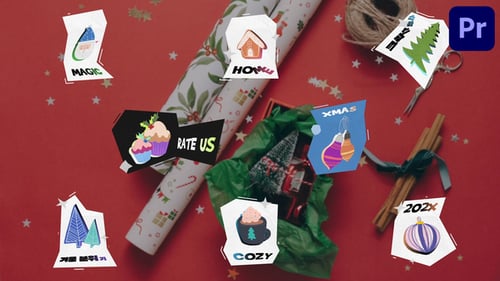 Christmas Sticker Titles for Premiere Pro