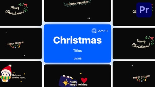 Animated Christmas Greetings Titles Pack with Festive and Pixel Styles