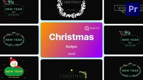 Animated Christmas and New Year Greeting Badges