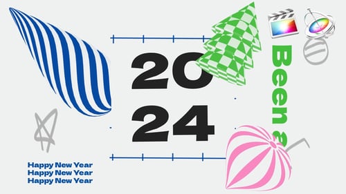 Vibrant Geometric Christmas and New Year Animated Intro