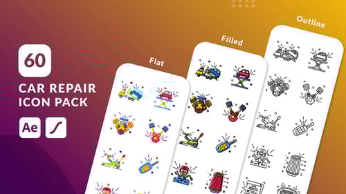 Car Repair Animated Icons | After Effects