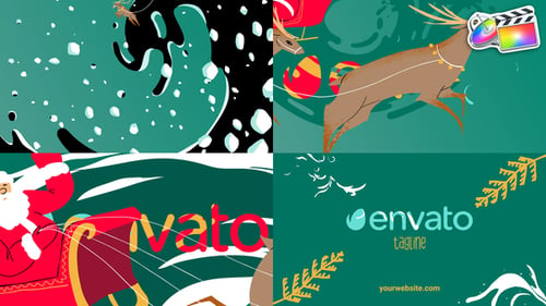 Logotipo navideño del reno de Papá Noel | FCPX